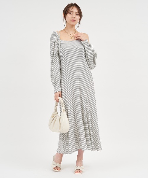 ROYAL PARTY(ロイヤルパーティー)の「【ZOZO限定】カットアンサンブルワンピース(ワンピース・レディース・ベージュ/ブラック/マルチ・FREE)」の8枚目の写真