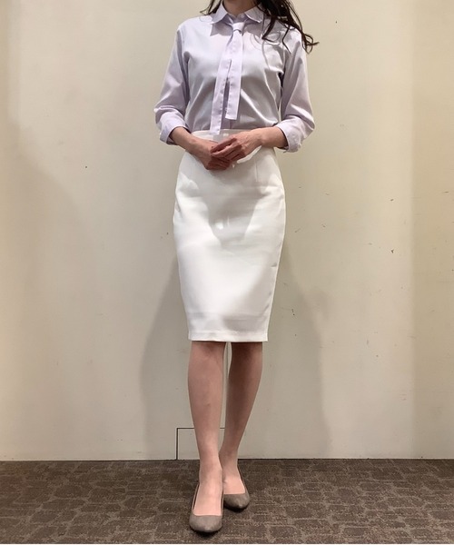 TOKYO SHIRTS（トウキョウシャツ）の「SUPIMA 形態安定ノーアイロン レギュラー衿 七分袖ビジネスワイシャツ（ビジネスシャツ・レディース・ライトパープル・LL/XL/L/M/S）」の15枚目の写真