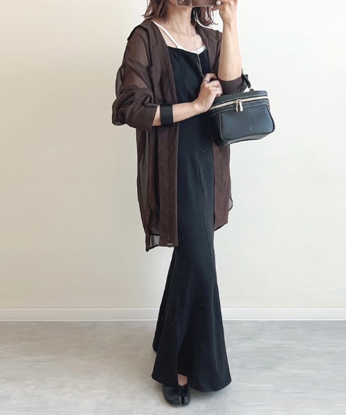 Futier land（フューティアランド）の「【オケージョン対応】マーメイドキャミワンピース（ワンピース・レディース・ブラック/アイボリー/グレイッシュベージュ/オリーブ/グリーン/ベージュ/ミント/ブルー・SMALL/MEDIUM/LARGE）」の16枚目の写真