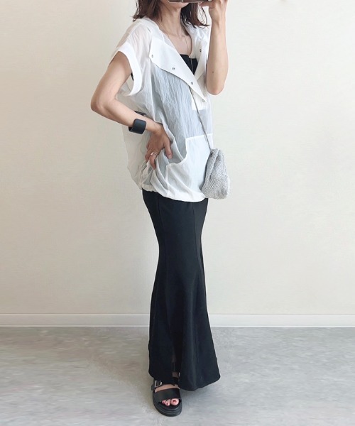 Futier land（フューティアランド）の「【オケージョン対応】マーメイドキャミワンピース（ワンピース・レディース・ブラック/アイボリー/グレイッシュベージュ/オリーブ/グリーン/ベージュ/ミント/ブルー・SMALL/MEDIUM/LARGE）」の17枚目の写真