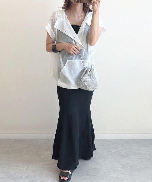 Futier land（フューティアランド）の「【オケージョン対応】マーメイドキャミワンピース（ワンピース・レディース・ブラック/アイボリー/グレイッシュベージュ/オリーブ/グリーン/ベージュ/ミント/ブルー・SMALL/MEDIUM/LARGE）」の18枚目の写真