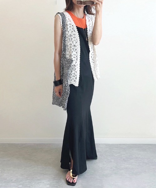 Futier land（フューティアランド）の「【オケージョン対応】マーメイドキャミワンピース（ワンピース・レディース・ブラック/アイボリー/グレイッシュベージュ/オリーブ/グリーン/ベージュ/ミント/ブルー・SMALL/MEDIUM/LARGE）」の19枚目の写真