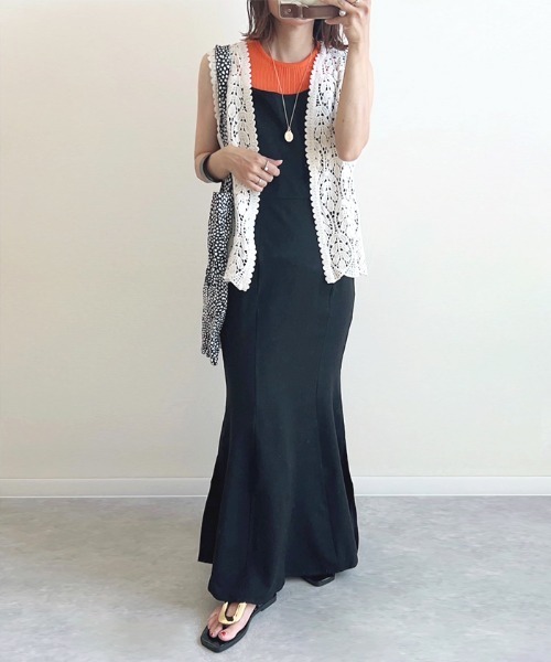 Futier land（フューティアランド）の「【オケージョン対応】マーメイドキャミワンピース（ワンピース・レディース・ブラック/アイボリー/グレイッシュベージュ/オリーブ/グリーン/ベージュ/ミント/ブルー・SMALL/MEDIUM/LARGE）」の20枚目の写真