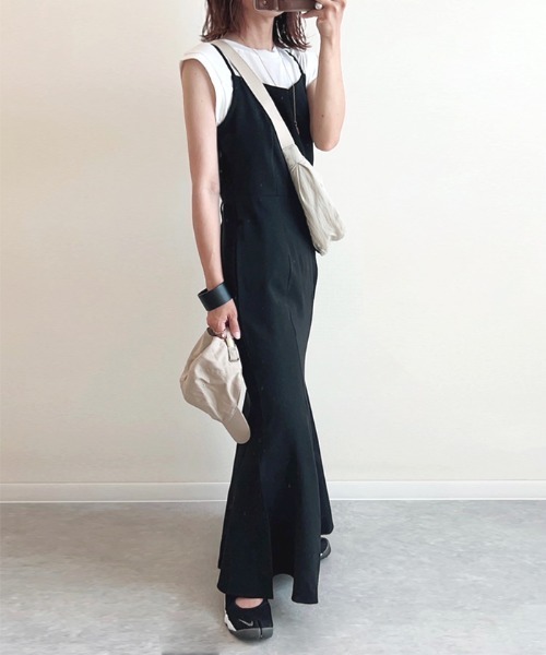 Futier land（フューティアランド）の「【オケージョン対応】マーメイドキャミワンピース（ワンピース・レディース・ブラック/アイボリー/グレイッシュベージュ/オリーブ/グリーン/ベージュ/ミント/ブルー・SMALL/MEDIUM/LARGE）」の21枚目の写真