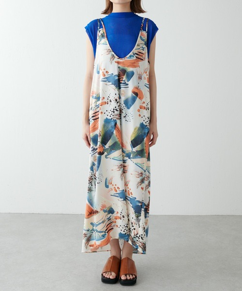 Lui's(ルイス)の「アートプリントキャミワンピース(ワンピース・レディース・オレンジ/ブルー・FREE)」の5枚目の写真