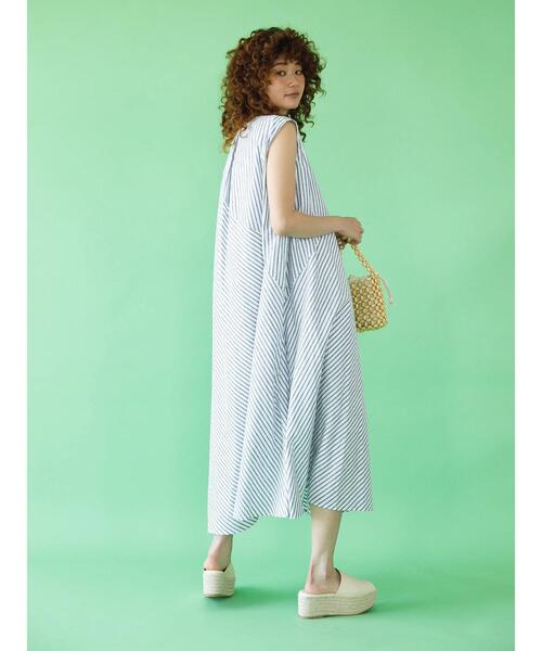 koe（コエ）の「レーヨン麻ノースリーブワンピース*（ワンピース・レディース・ブルー系その他6/ブルー/グリーン/パープル/グリーン系その他3/オレンジ/ベージュ・M）」の19枚目の写真