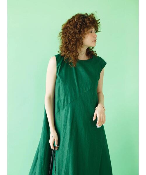 koe（コエ）の「レーヨン麻ノースリーブワンピース*（ワンピース・レディース・ブルー系その他6/ブルー/グリーン/パープル/グリーン系その他3/オレンジ/ベージュ・M）」の20枚目の写真