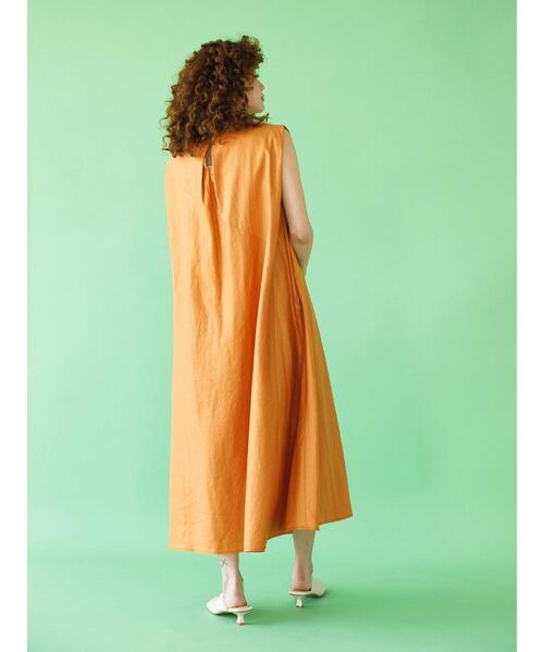 koe（コエ）の「レーヨン麻ノースリーブワンピース*（ワンピース・レディース・ブルー系その他6/ブルー/グリーン/パープル/グリーン系その他3/オレンジ/ベージュ・M）」の15枚目の写真