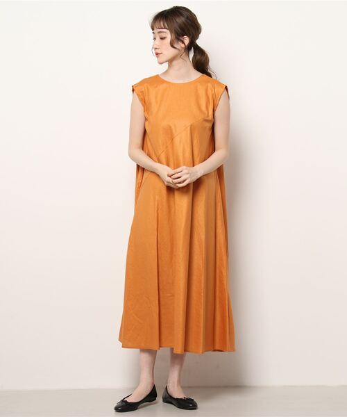 koe（コエ）の「レーヨン麻ノースリーブワンピース*（ワンピース・レディース・ブルー系その他6/ブルー/グリーン/パープル/グリーン系その他3/オレンジ/ベージュ・M）」の8枚目の写真