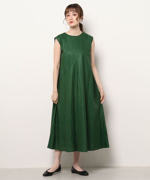 koe（コエ）の「レーヨン麻ノースリーブワンピース*（ワンピース・レディース・ブルー系その他6/ブルー/グリーン/パープル/グリーン系その他3/オレンジ/ベージュ・M）」の11枚目の写真