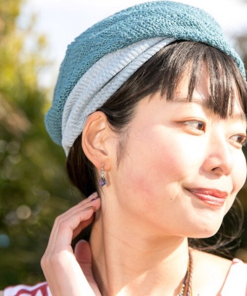 チャイハネ（チャイハネ）の「【チャイハネ】トロムソダイア型ピアス（ピアス（両耳用）・レディース・ホワイト/ブルー/グリーン/ライトパープル・FREE）」の7枚目の写真