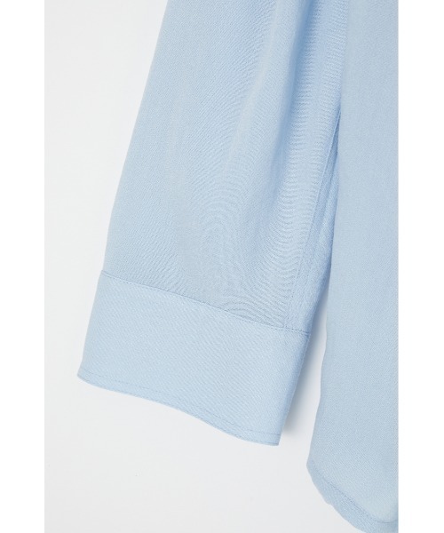 MOUSSY（マウジー）の「TENT OVER シャツ（シャツ/ブラウス・レディース・ライトブルー/ブラック/キナリ・FREE）」の19枚目の写真