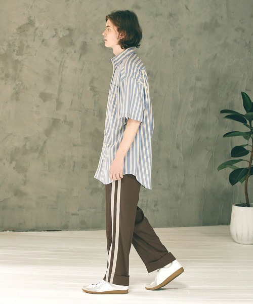 WONDER WONDER(ワンダーワンダー)の「バイカラーラインパンツ(その他パンツ・メンズ・ネイビー/ブラウン/グリーン・M/L)」の6枚目の写真