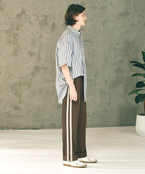 WONDER WONDER(ワンダーワンダー)の「バイカラーラインパンツ(その他パンツ・メンズ・ネイビー/ブラウン/グリーン・M/L)」の8枚目の写真