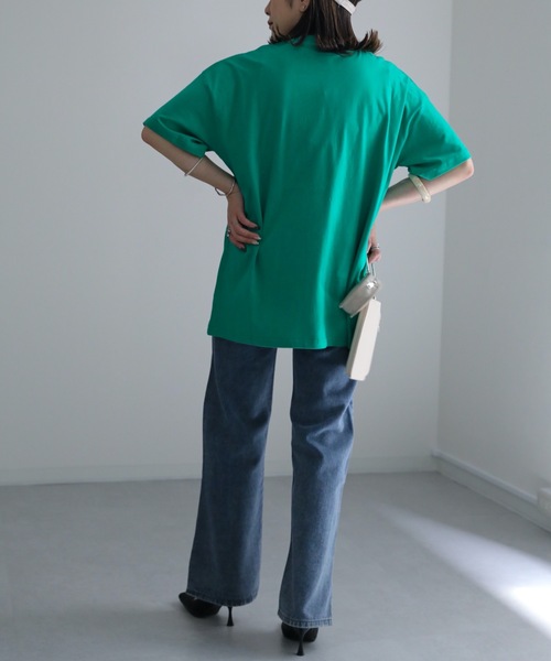 ap retro(アプレトロ)の「ニコちゃんスタッズTEE(Tシャツ/カットソー・レディース・グリーン/アイボリー/ブラック・FREE)」の9枚目の写真
