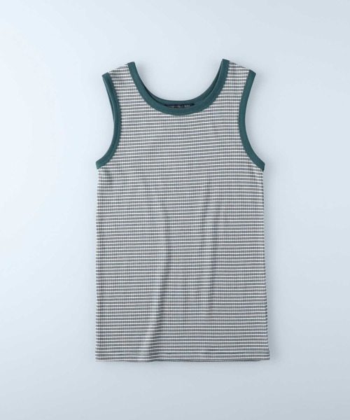 HONEYSUCKLE ROSE（ハニーサックルローズ）の「【HONEYSUCKLE ROSE】マルチボーダータンク（タンクトップ・レディース・ベージュ/ダークグレー/グリーン・L/M）」の4枚目の写真