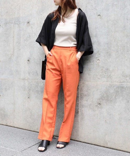 HONEYSUCKLE ROSE（ハニーサックルローズ）の「【HONEYSUCKLE ROSE】マルチボーダータンク（タンクトップ・レディース・ベージュ/ダークグレー/グリーン・L/M）」の10枚目の写真