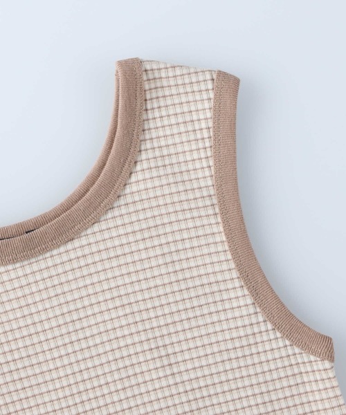 HONEYSUCKLE ROSE（ハニーサックルローズ）の「【HONEYSUCKLE ROSE】マルチボーダータンク（タンクトップ・レディース・ベージュ/ダークグレー/グリーン・L/M）」の12枚目の写真