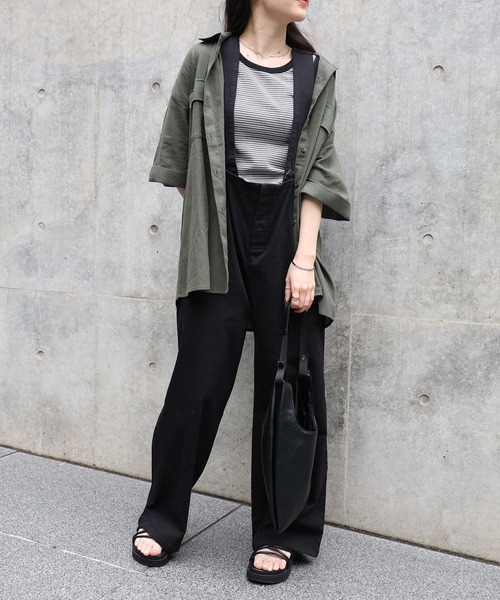 HONEYSUCKLE ROSE（ハニーサックルローズ）の「【HONEYSUCKLE ROSE】マルチボーダータンク（タンクトップ・レディース・ベージュ/ダークグレー/グリーン・L/M）」の14枚目の写真