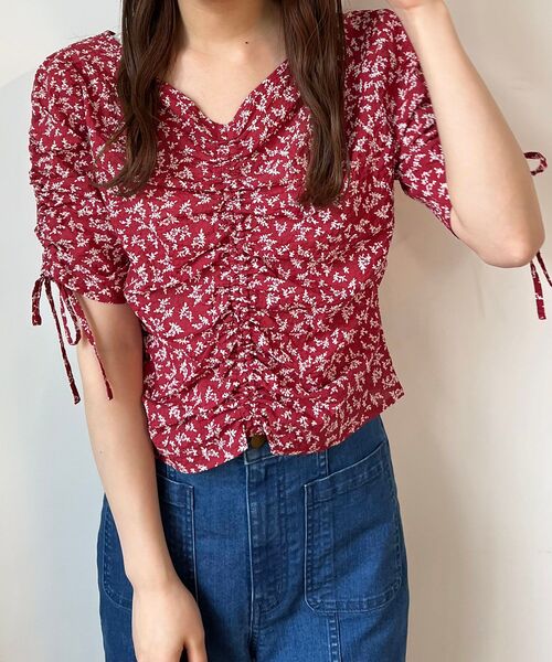 MAJESTIC LEGON（マジェスティックレゴン）の「アンニュイドロストブラウス（シャツ/ブラウス・レディース・アイボリー/ブラック系その他/レッド系その他2・MEDIUM）」の10枚目の写真