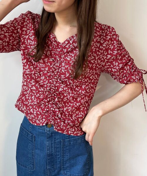 MAJESTIC LEGON（マジェスティックレゴン）の「アンニュイドロストブラウス（シャツ/ブラウス・レディース・アイボリー/ブラック系その他/レッド系その他2・MEDIUM）」の11枚目の写真