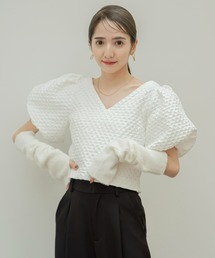 ふくれジャガードバックシャントップス