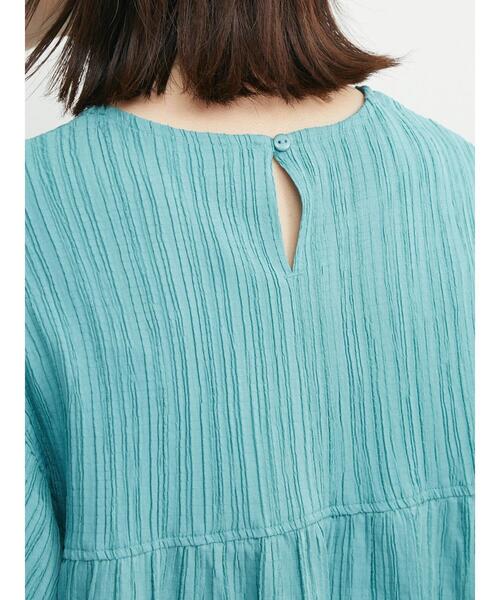 Green　Parks（グリーンパークス）の「シャーリングジャガードフリルブラウス（シャツ/ブラウス・レディース・ブラック/イエロー/アイボリー/ミント・FREE）」の11枚目の写真