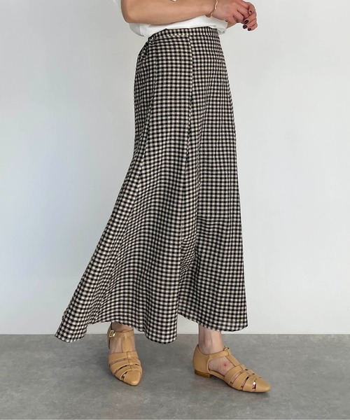 PICCIN（ピッチン）の「サッカーギンガムチェックスカート（スカート・レディース・オフホワイト・M/L）」の7枚目の写真