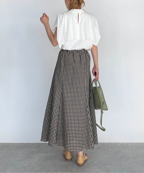 PICCIN（ピッチン）の「サッカーギンガムチェックスカート（スカート・レディース・オフホワイト・M/L）」の10枚目の写真