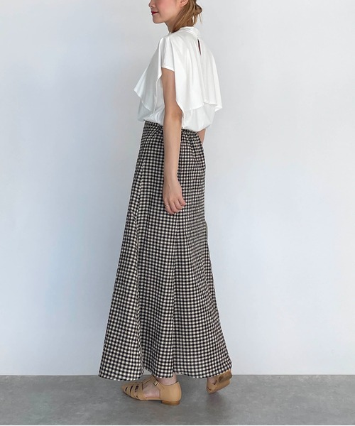 PICCIN（ピッチン）の「サッカーギンガムチェックスカート（スカート・レディース・オフホワイト・M/L）」の11枚目の写真