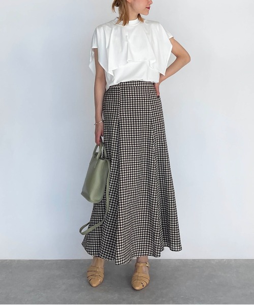 PICCIN（ピッチン）の「サッカーギンガムチェックスカート（スカート・レディース・オフホワイト・M/L）」の8枚目の写真