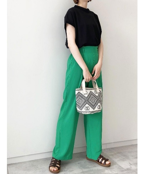 Samansa Mos2 blue（サマンサモスモスブルー）の「ハイウエストパンツ（その他パンツ・レディース・ブラック/イエロー/グリーン・ﾌﾘ-）」の7枚目の写真