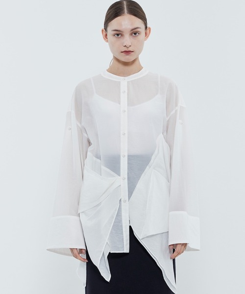 UN3D.(アンスリード)の「【UN3D./アンスリード】ORIGAMI OVER SH/オリガミオーバーシャツ(Tシャツ/カットソー・レディース・ブラック/ホワイト・FREE)」の7枚目の写真