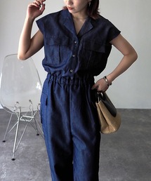 Riberry | デニムカーゴポケットジャンプスーツ(つなぎ/オールインワン)