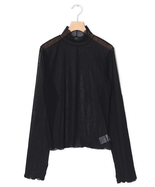 w closet(ダブルクローゼット)の「シアーメローハイネックプルオーバー(その他トップス・レディース・パープル/オフホワイト/イエロー系その他/ブラック・FREE)」の22枚目の写真