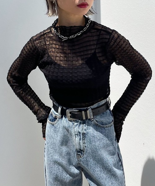 PAGEBOY（ページボーイ）の「ポコポコシアータートルニット（ニット/セーター・レディース・ブラック/オフホワイト/エメラルド/モカ・FREE）」の12枚目の写真