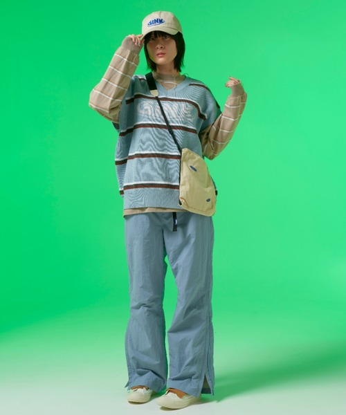 SINK kotohayokozawa（シンク コトハヨコザワ）の「MULTIBORDER LONG TSHIRTS（Tシャツ/カットソー・レディース・サックスブルー/ベージュ/イエロー・M/L）」の9枚目の写真