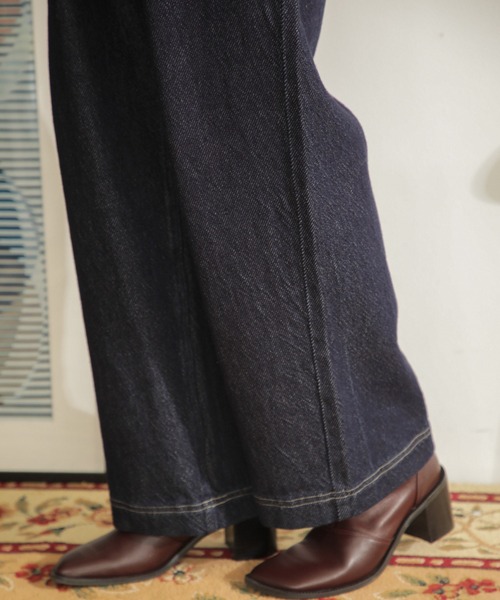 ROSE BUD（ローズバッド）の「ハイウエストタックパンツ（デニムパンツ・レディース・ホワイト系その他/ネイビー・MEDIUM/SMALL）」の13枚目の写真