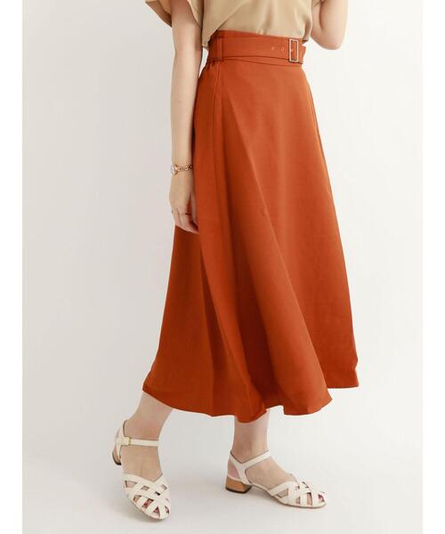 Te chichi TERRASSE(テチチテラス)の「共布ベルト付フレアスカート(スカート・レディース・ベージュ/オレンジ/ネイビー・フリ-)」の15枚目の写真