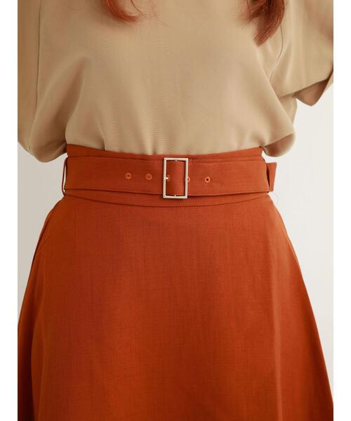 Te chichi TERRASSE(テチチテラス)の「共布ベルト付フレアスカート(スカート・レディース・ベージュ/オレンジ/ネイビー・フリ-)」の18枚目の写真