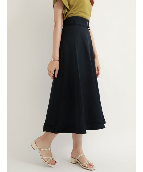 Te chichi TERRASSE(テチチテラス)の「共布ベルト付フレアスカート(スカート・レディース・ベージュ/オレンジ/ネイビー・フリ-)」の2枚目の写真