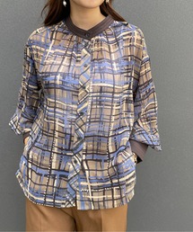 StyleSea | 2wayチェックプリントブラウス(シャツ/ブラウス)