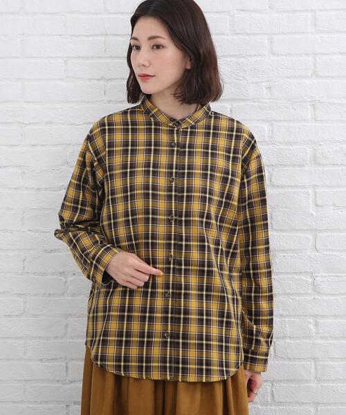 SHOO・LA・RUE(シューラルー)の「◆デイリー使いのマストアイテム チェックシャツ(シャツ/ブラウス・レディース・ベージュ系1/イエロー系9/ワイン系3/ネイビー系1・02/03/04)」の19枚目の写真