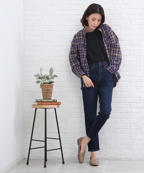 SHOO・LA・RUE(シューラルー)の「◆デイリー使いのマストアイテム チェックシャツ(シャツ/ブラウス・レディース・ベージュ系1/イエロー系9/ワイン系3/ネイビー系1・02/03/04)」の14枚目の写真