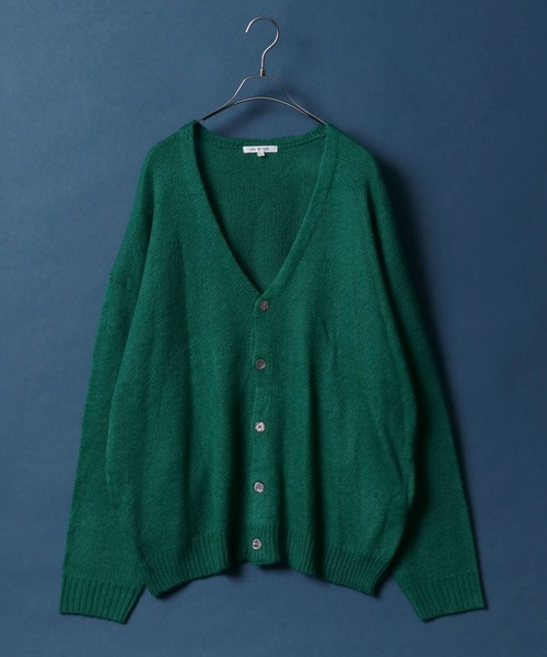 ANPAS(アンパス)の「Mohair Touch Balloon Sleeve Shaggy Knit Cardigan/モヘアタッチ バルーンスリーブ シャギーニット カーディガン(カーディガン/ボレロ・メンズ・ブラック/ブルー/グリーン/グレイッシュベージュ/テラコッタ/マスタード・M/L)」の4枚目の写真