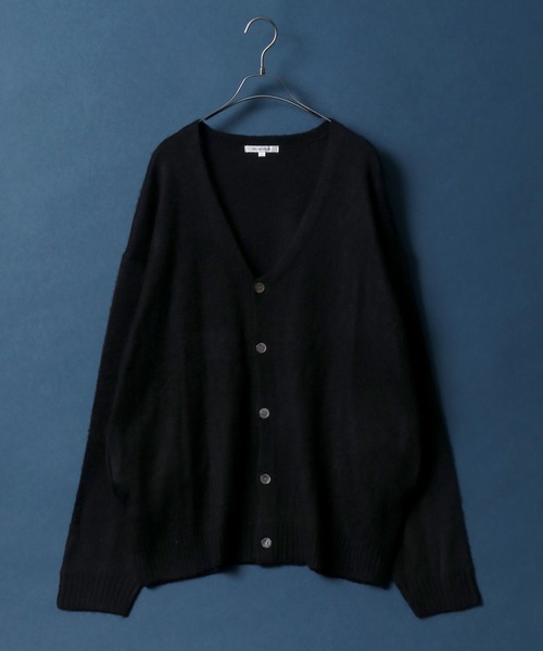 ANPAS(アンパス)の「Mohair Touch Balloon Sleeve Shaggy Knit Cardigan/モヘアタッチ バルーンスリーブ シャギーニット カーディガン(カーディガン/ボレロ・メンズ・ブラック/ブルー/グリーン/グレイッシュベージュ/テラコッタ/マスタード・M/L)」の2枚目の写真