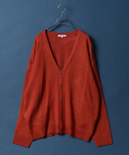 ANPAS(アンパス)の「Mohair Touch Balloon Sleeve Shaggy Knit Cardigan/モヘアタッチ バルーンスリーブ シャギーニット カーディガン(カーディガン/ボレロ・メンズ・ブラック/ブルー/グリーン/グレイッシュベージュ/テラコッタ/マスタード・M/L)」の9枚目の写真