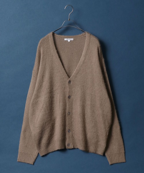 ANPAS(アンパス)の「Mohair Touch Balloon Sleeve Shaggy Knit Cardigan/モヘアタッチ バルーンスリーブ シャギーニット カーディガン(カーディガン/ボレロ・メンズ・ブラック/ブルー/グリーン/グレイッシュベージュ/テラコッタ/マスタード・M/L)」の11枚目の写真