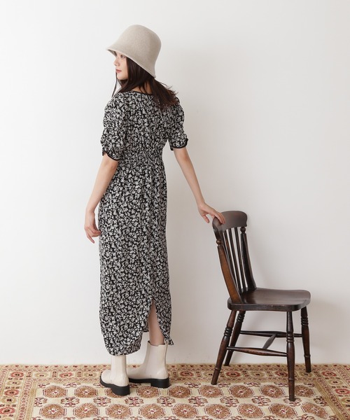 N.（N. Natural Beauty Basic）（エヌエヌナチュラルビューティーベーシック）の「フラワープリントパワショルストレートワンピース（ワンピース・レディース・ホワイト系その他/ブラック系その他/グリーン系その他・MEDIUM）」の17枚目の写真