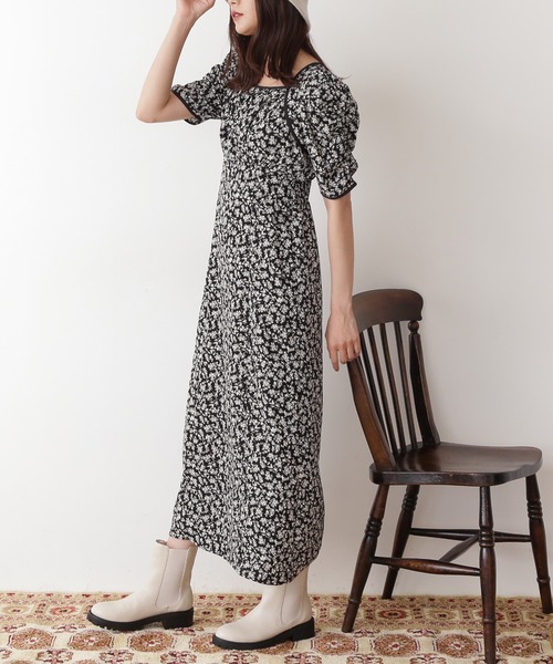 N.（N. Natural Beauty Basic）（エヌエヌナチュラルビューティーベーシック）の「フラワープリントパワショルストレートワンピース（ワンピース・レディース・ホワイト系その他/ブラック系その他/グリーン系その他・MEDIUM）」の12枚目の写真